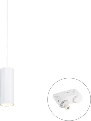 Produktbild von QAZQA Professional - Modern Design-Pendelleuchte I Pendellampe I Hängelampe I Pendellampe I Pendelleuchte I Lampe I Leuchte Weiß inkl. Schienenadapter 3-Phasen - 3-Phasen Tubo I Wohnzimmer I Schlafzim