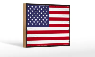 Produktbild von Holzschild Flagge Vereinigte Staaten 18x12 cm Retro States Dekoration