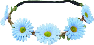 Produktbild von Blumen Haarband mit Margeriten - Hellblau