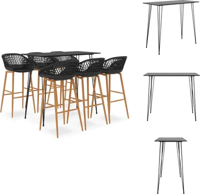 Produktbild von vidaXL 7-tlg. Bar-Set Schwarz -  Essgruppen