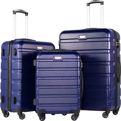 Image de COOLIFE Valise rigide Trolley valise à roulettes Valise de voyage Bagage à main Serrure TSA 4 roulettes