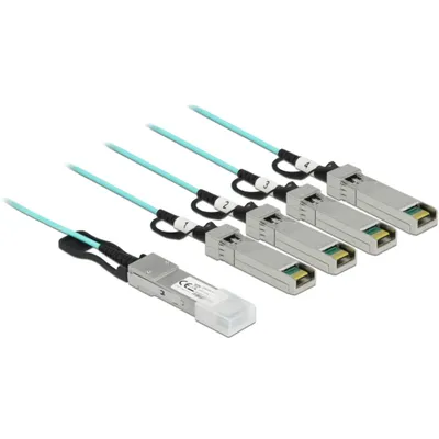 Produktbild von DeLOCK Aktives Optisches Kabel QSFP+ zu 4 x SFP+ 5 m, 5 m, OM4+, SFP+, SFP+, Männlich/Männlich