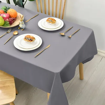 Produktbild von Tischdecke Outdoor Wetterfest Abwaschbar Wasserdicht Grau 140x280cm