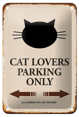Produktbild von Blechschild Spruch 12x18cm cat lovers parking only Katze