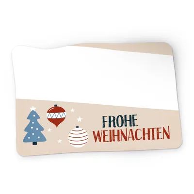 Produktbild von itenga 50x Sticker Geschenkaufkleber Frohe Weihnachten Baumschmuck rechteckig 6 x 4 cm