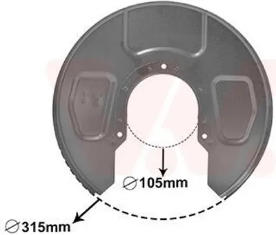 Produktbild von VAN WEZEL Spritzblech Bremsscheibe für VW SHARAN (7M8, 7M9, 7M6) Hinten Rechts 5878374 Ankerblech