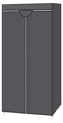 Produktbild von Kleiderständer mit Kleiderstange und Stoffschrank | Grau | 75x45x160 cm