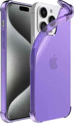 Produktbild von Handyhülle passend für iPhone 15 Pro - Transparente stoßfeste Silikonhülle mit Bumper - Lila