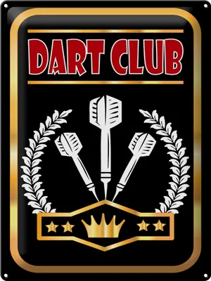Produktbild von Blechschild Dart Club schwarzes, 40 x 30 cm, Blechschilder Spruch Sport Hobby