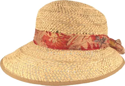 Sommerliche leichte Strohschute mit Chiffonband von Hut-Breiter in beige