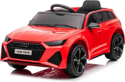 Produktbild von Elektrisches Kinderauto Audi RS6, Rot, Ledersitz, Türen zum Öffnen, 2x 25-W-Motor, 12-V-Batterie, 2,4-GHz-Fernbedienung, weiche EVA-Räder, LED-Leuchten, Sanftanlauf, Stoßdämpfer, ORIGINAL-Lizenz