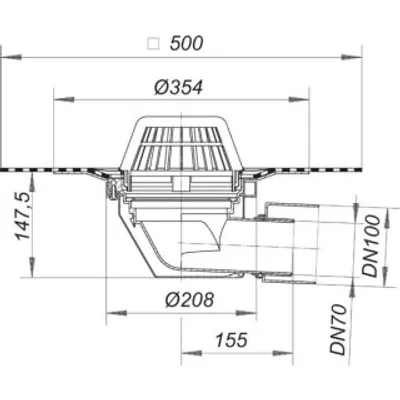 Zdjęcie produktu dla Odpływ dachowy Dallmer 64 DallBit DN70/DN100