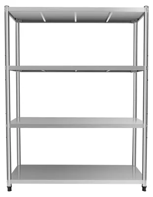 Produktbild von Wandregal, 4 Ebenen - Edelstahl - 121 x 48 x 17 cm - Küchenregal