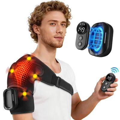 Produktbild von Heizbares Schulter-Massagegerät, Unisex-Schulter-Heizkissen, 3Vibrations- & 3 Heizstufen, Timer & Schutzfunktion, sicher auch im Schlaf verwendbar