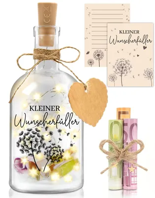 Productafbeelding van Cadeauverpakking met wensvervulling, LED-flessenverlichting, geschikt voor verjaardag, kerst, communie, reizen, een grappig verjaardagscadeau voor vrouwen, mannen, en vriendinnen