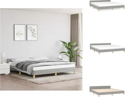 Produktbild von vidaXL Bettgestell mit Kopfteil Hellgrau 160x200 cm Stoff - Betten & Bettgestelle