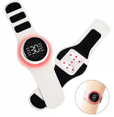 Produktbild von Tragbarer Handgelenk-Massager, 3-in-1 Mikrostrom, Rotlicht 660nm & Infrarot 850nm, Wärme, 8 Modi 30 Stufen, Akku, für Hand & Fuß