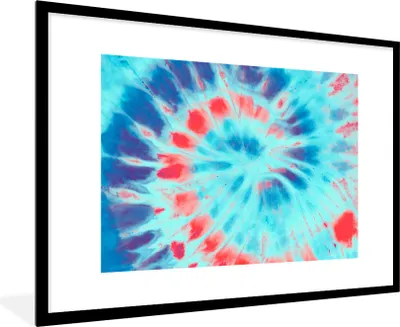 Produktbild von MuchoWow® Gerahmtes Poster Sommer - Krawattenfärbung - Spirale 90x60 cm - Poster mit Schwarzem Bilderrahmen Wandposter Rahmen Foto Bilder - Wanddekoration - Fotos
