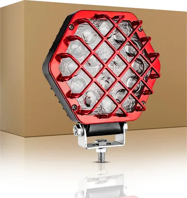 Image de 1pc 48W leds de travail pour véhicules tout terrain pare-chocs voiture modification phare contrôle rouge coque