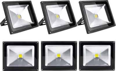 Obrázek produktu pro 6 ks 50 W LED reflektorů, Greenmigo IP65 vodotěsné černé studené bílé 120° LED venkovní reflektory reflektory AC 85-265 V denní bílé světlo