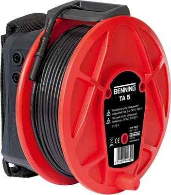 Productafbeelding van Benning meetkabel, 40 meter, voor PV1-1, type TA5, met opwindmechanisme en handlus, artikelnummer 044039