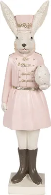 Produktbild von Clayre & Eef Figur Kaninchen 23 cm Beige Rosa Polyresin