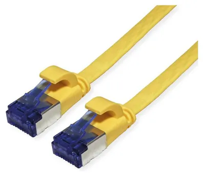 Imagen del producto de Cable de conexión Cat.6A (Clase EA) FTP, extraplano, color amarillo, 0,5 metros