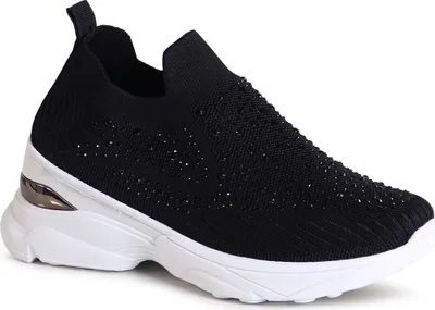 Produktbild von topschuhe24 2734 Damen Plateau Sneaker Glitzer Light Slipper, Farbe:Schwarz, Größe:36 EU