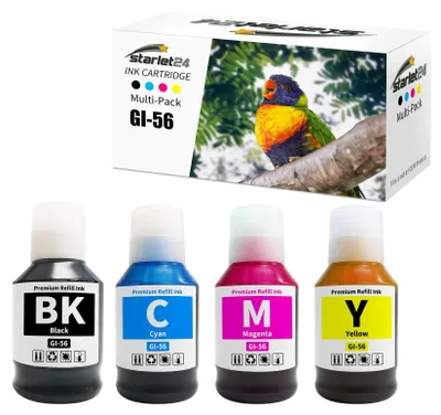 Immagine prodotto di 4 cartucce di inchiostro GI-56, compatibili con Canon Maxify