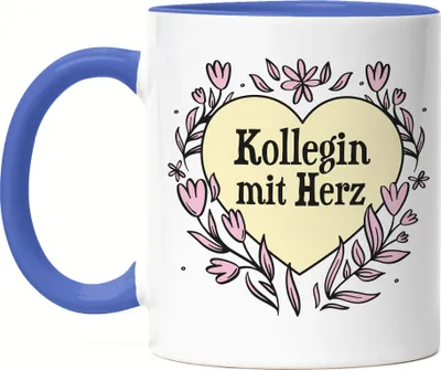 Produktbild von Kollegin mit Herz Tasse Blau Geschenkidee Zum Danke Sagen Beste Kollegin