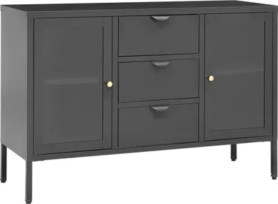 Obrázok produktu pre vidaXL Príborník antracit 105x35x70 cm Oceľ a tvrdené sklo