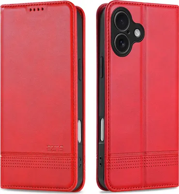 Obrázek produktu pro iPhone 17 Pouzdro, Peněženka s Magnetickým Uzávěrem a Stojánkem, Kožené Flip Pouzdro pro iPhone 17 Růžový