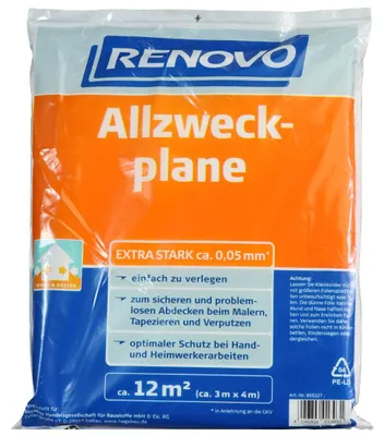 Produktbild von RENOVO Allzweckplane, effektiver Schutz, 4 x 3 m x 50 µm
