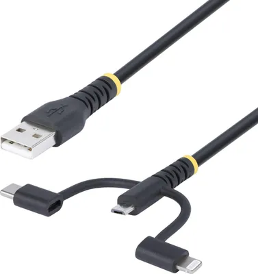 Obrázek produktu pro StarTech.com RLTCUB1MBK, 1 m, USB A, Micro-USB B, USB 2.0, 0,48 Gbit/s, Černá