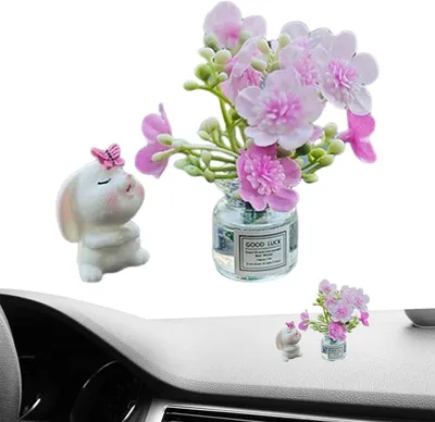 Produktbild von Autodekoration aus 3,8 cm Harzglas mit niedlicher Hasenfigur für Armaturenbrett und Innenraum