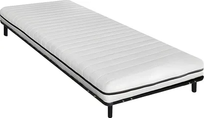 Produktbild von Lattenrost-Set + Schaumstoffmatratze 90 x 190 cm mit abnehmbarem 10 cm dickem Bezug - NASUS YSMÉE