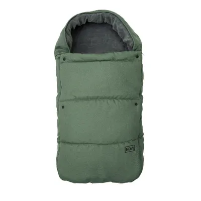 Productafbeelding van Novi Cozy voetenzak – warme wintervoetenzak met fleece, capuchon en rits, universeel, effen groen