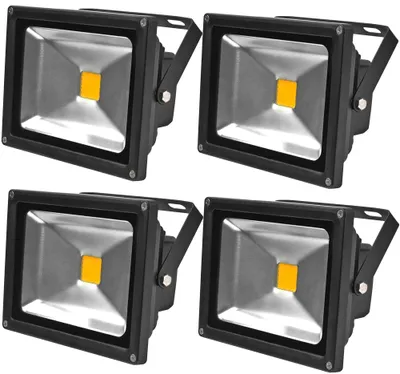 Produktbild von Greenmigo 4pcs 20W LED Strahler Außen 3000K Warmweiß Flutlicht Fluter IP65 Wasserdicht Flutlicht Außenstrahler für Garten Garage Sportplatz