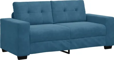 Zdjęcie produktu dla Sofa dwuosobowa, niebieska, 180x77x82 cm, aksamit