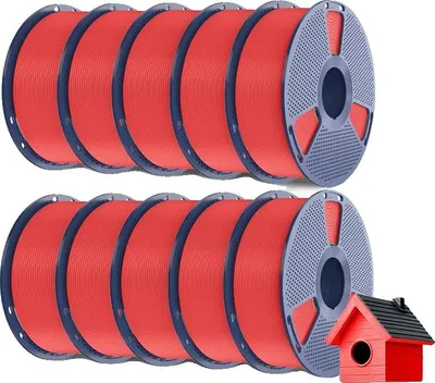 Obrázek produktu pro vlákno pro 3D tiskárny, vysoká odolnost proti povětrnostním vlivům, kvalita bez bublin, červené, červené
