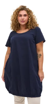 Immagine prodotto di Abito estivo in cotone a maniche corte, taglie forti, marca Zizzi, modello "Night Sky", taglia M. Abbigliamento donna taglie forti