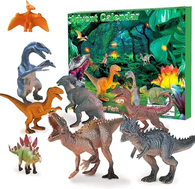 Zdjęcie produktu dla Kalendarz adwentowy Dinozaury 2026 dla dzieci z T-Rex Triceratops Velociraptor