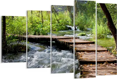 Produktbild von Bild auf Leinwand - Leinwandbild - Park natur grün bäume - 150x100cm - Wand Bild - Wanddeko - Leinwanddruck - Bilder - Kunstdruck - Wanddekoration - Leinwand bilder - Wandkunst - EG150x100-0356