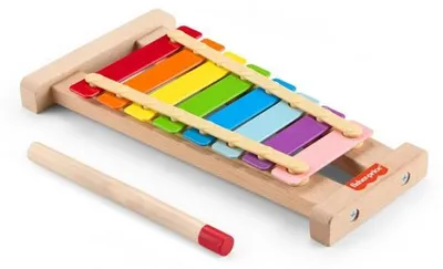 Image de Xylophone en bois 8 touches metal - fisher-price - hxv13 - instrument musique, jouet musical bébé