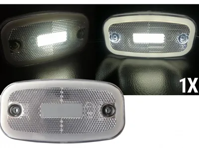 Image de Feu de position/de signalisation à LED blanc, 122 mm x 63 mm, à trois fonctions, 12–24 V