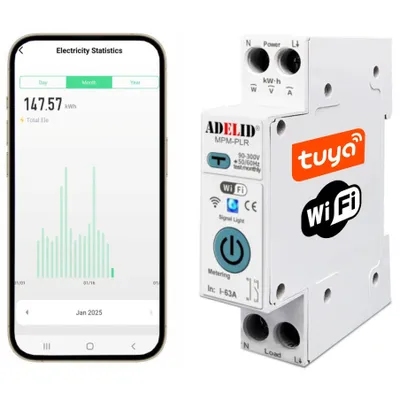Produktbild von Smart WiFi FI/LS-Schalter Leitungsschutzschalter Sicherungsautomat DIN-Schiene