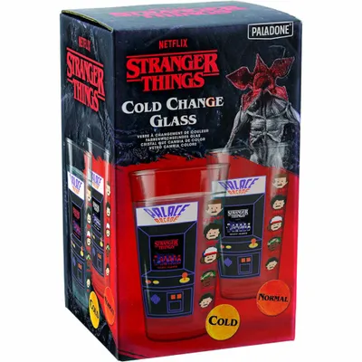 Produktbild von Paladone Stranger Things Cold Change Glass, Schwarz, Rot, Transparent, Weiß, Glas, 1 Stück(e), Kegel, klar, 450 ml