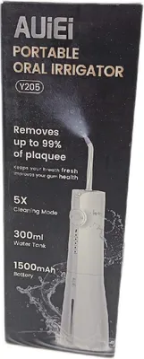 Zdjęcie produktu dla AUIEI Przenośny irygator do ust, 5 trybów, 8 dysz, zbiornik 300 ml, ładowanie przez USB
