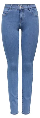 Produktbild von ONLY Damen Onlrain Life Reg Skinny DNM Noos Jeans, Medium Blue Denim, XL EU
