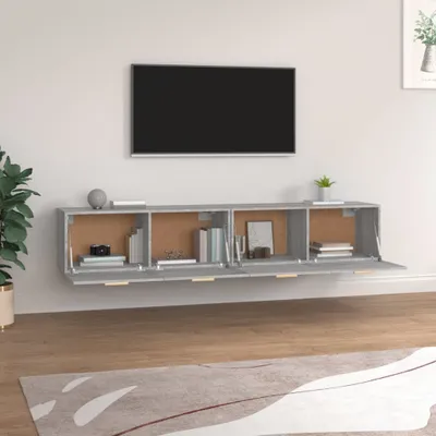 Produktbild von Wandschränke 2 Stk. Grau Sonoma 100x36,5x35 cm Holzwerkstoff